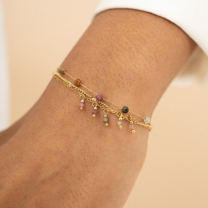 Lorraine 3-strand bracelet - natural stones