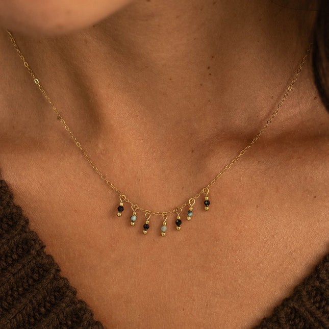 Collier - 5 pendentifs en pierre naturelle
