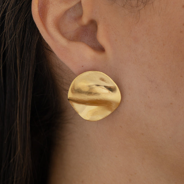 Boucles puces - pièce ronde ondulée effet brossée