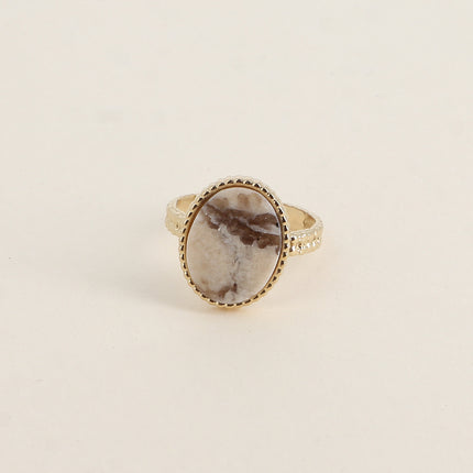 Bague Eline - pierre naturelle ovale