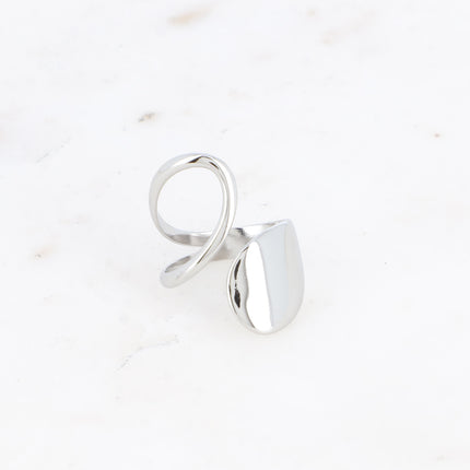 Bague ouverte - formes arrondies, ajourée et pleine