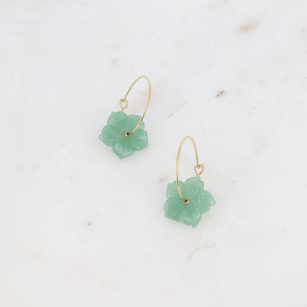 Marinetta Creole Earrings - Natural Stone Flower