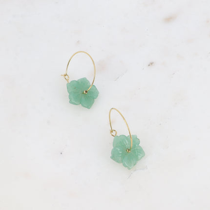 Marinetta Creole Earrings - Natural Stone Flower