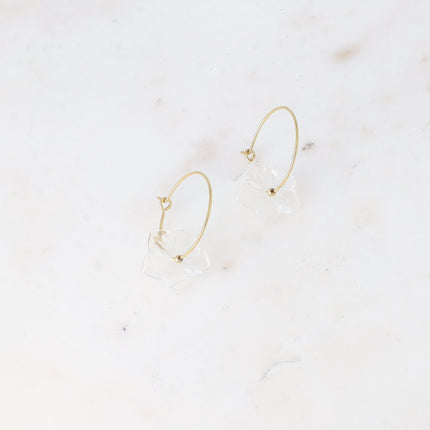 Marinetta Creole Earrings - Natural Stone Flower
