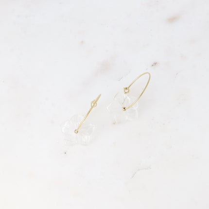 Marinetta Creole Earrings - Natural Stone Flower
