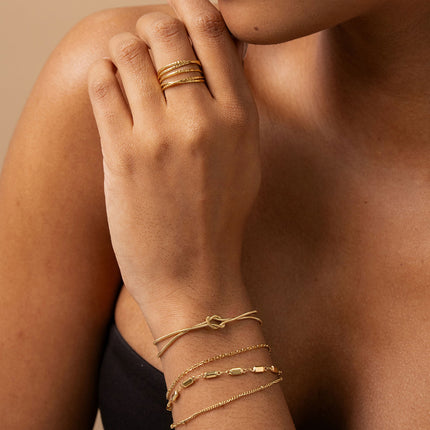 Multi-strand bracelet - 3 strands, cable links, rectangular and ball links