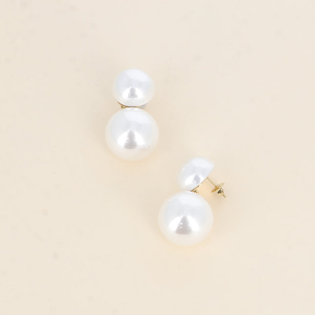 Boucles pendantes Kenzah - deux acétates, demi boule et boule pendante