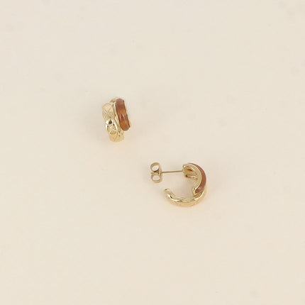 Mini créoles - double anneau et résine