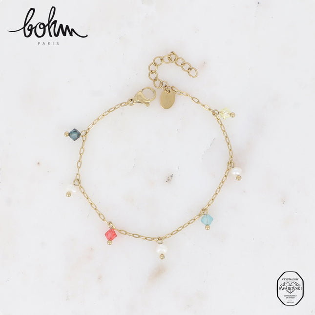 Bracelet - perles d'eau douce et cristaux toupies