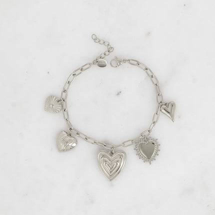 Bracelet Kaeri - multi breloques coeurs