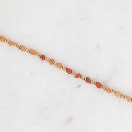 Bracelet sur câble Isaline - perles en acier et pierres naturelles