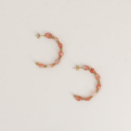 Isaline Creole Earrings - Natural Stones
