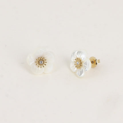 Boucles puces - fleur nacrée