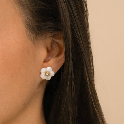 Boucles puces - fleur nacrée