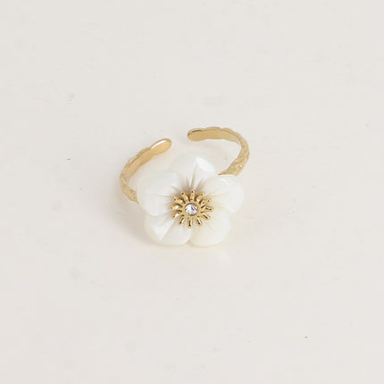 Ring - mother-of-pearl flower 15 mm