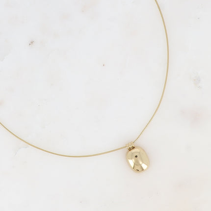 Collier - maille serpent et pendentif rectangle bombé