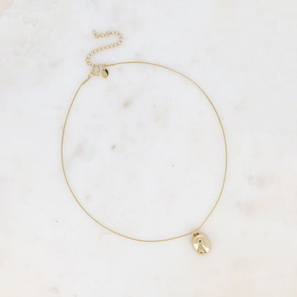 Collier - maille serpent et pendentif rectangle bombé
