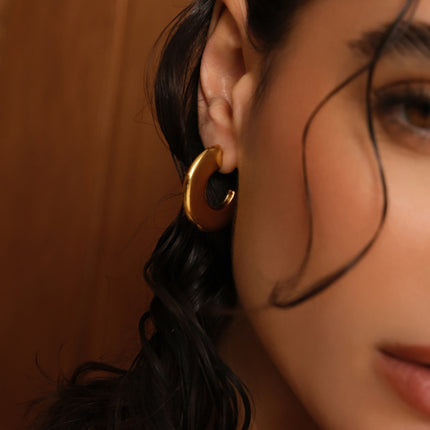 Darmelis Creole Earrings - 30mm flat hoop