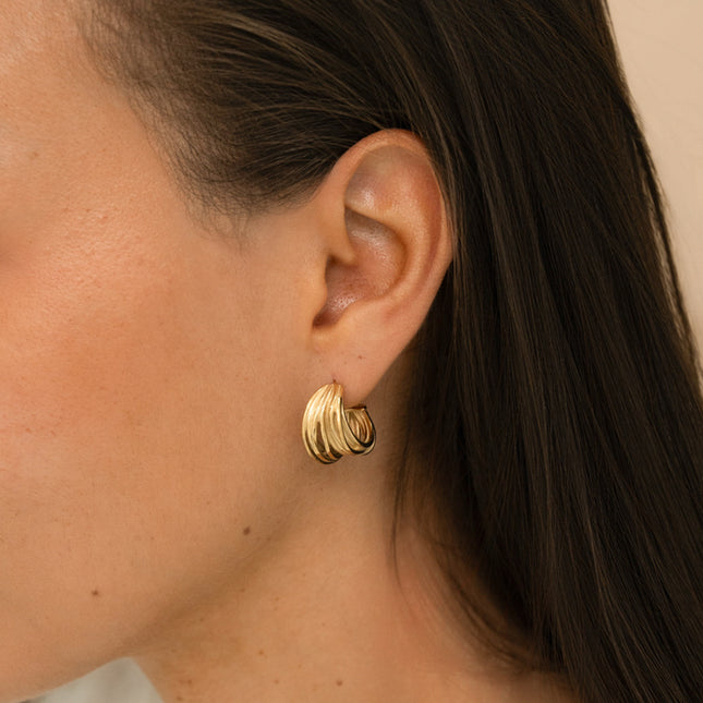 Creole earrings - ring with intertwined vine effect, 20mm