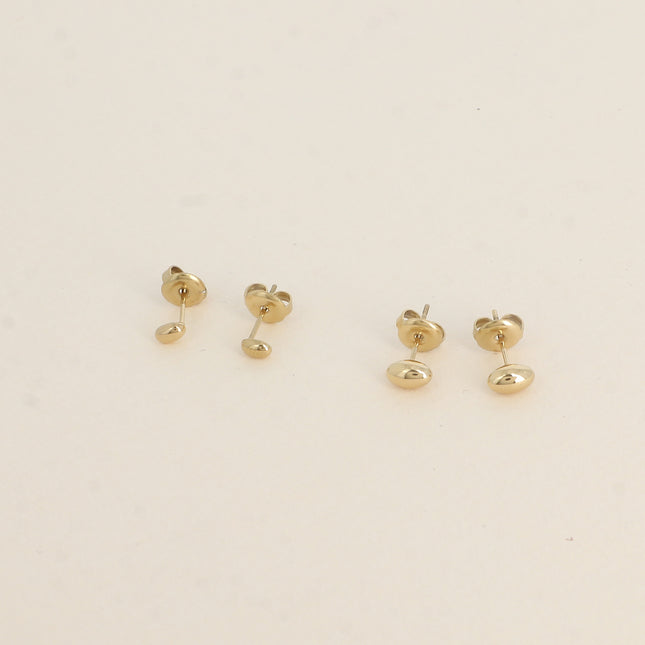 Lot de 2 paires de boucles d'oreilles puces - forme ovale