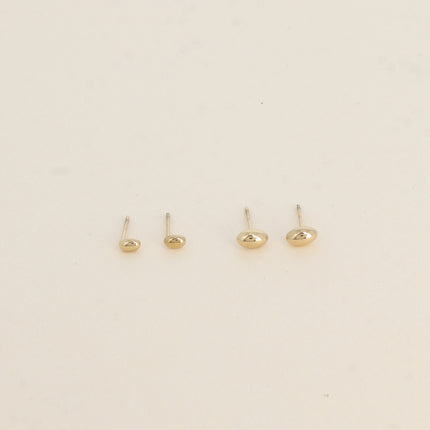 Lot de 2 paires de boucles d'oreilles puces - forme ovale