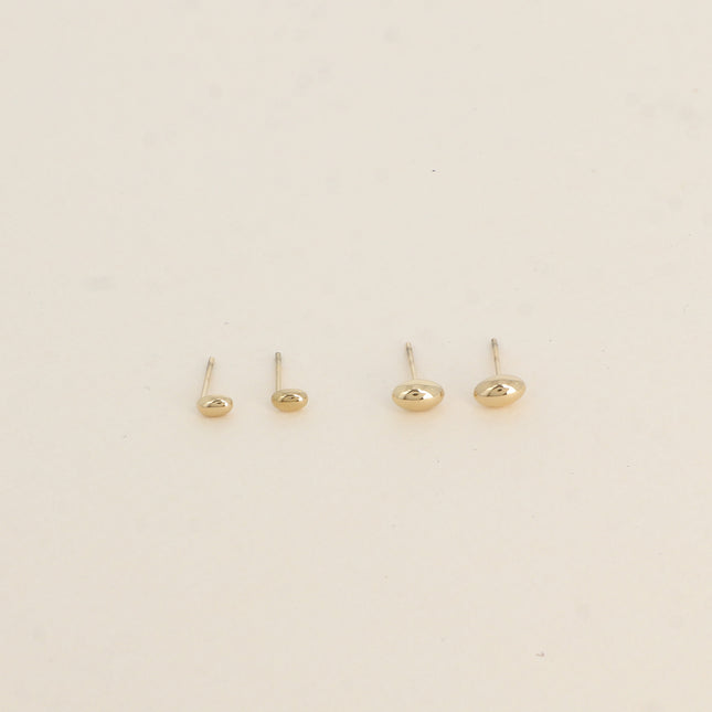 Lot de 2 paires de boucles d'oreilles puces - forme ovale
