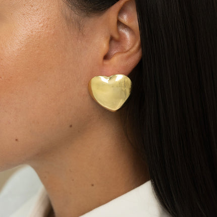 Boucles puces - gros coeur bombé, lisse 30mm