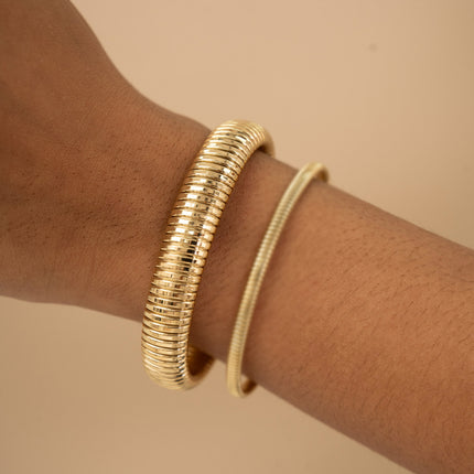 Jonc Bonie L - maille épaisse 12mm avec chaînette