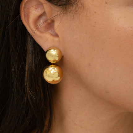 Boucles pendantes - demi boule et boule pendante lisse miroir