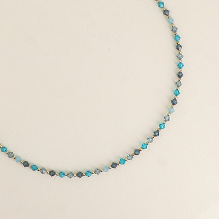Collier sur câble - cristaux toupies