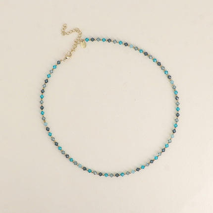 Collier sur câble - cristaux toupies