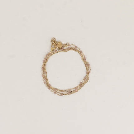 Choker/Bracelet 2 tours - maille grain de café aux touches émaillées et maille forçat