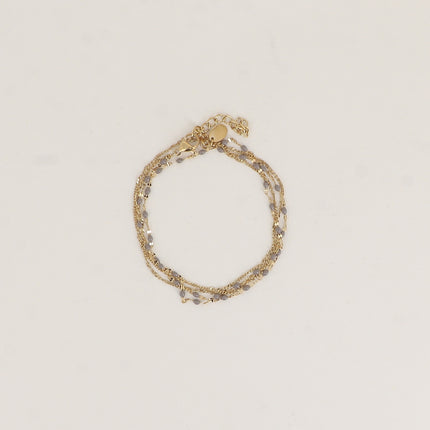 Choker/Bracelet 2 tours - maille grain de café aux touches émaillées et maille forçat