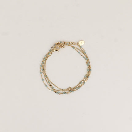 Choker/Bracelet 2 tours - maille grain de café aux touches émaillées et maille forçat