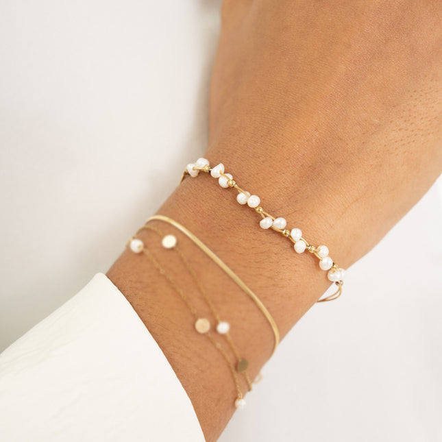 Bracelet - 2 links with freshwater pearls