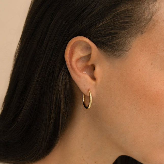 Creole earrings - crescent moon 20x20mm