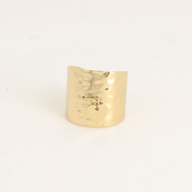 Bague large - pampille coeur