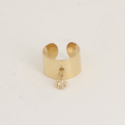Bague large - pampille trèfle