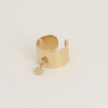 Bague large - pampille trèfle
