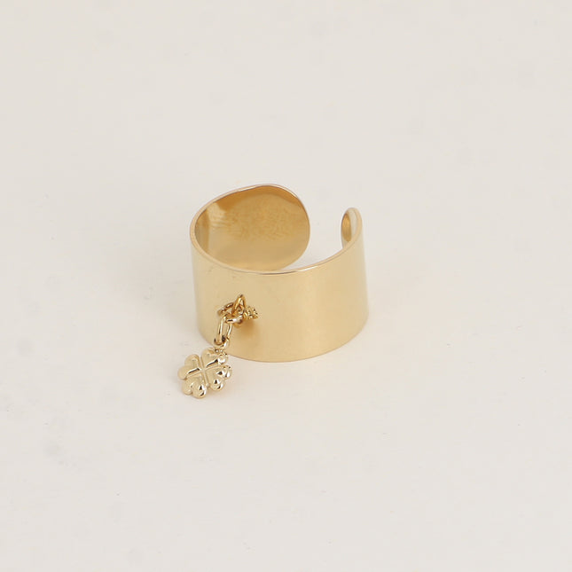 Bague large - pampille trèfle