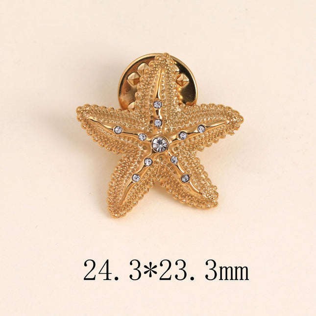 Pin's - étoile de mer texturée avec cristaux