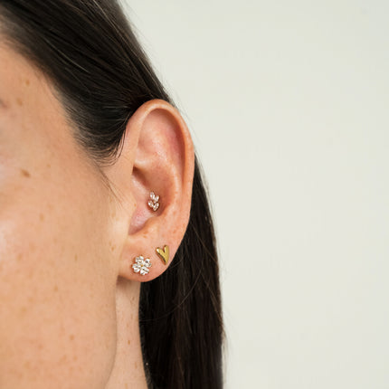 Piercing en titane ASTM F-136 Libella - laurier en cristal