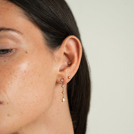 Piercing en titane ASTM F-136 Éclat - feuillage à 3 cristaux et cristal pendant