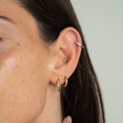 Titanium piercing - 4 small crystals