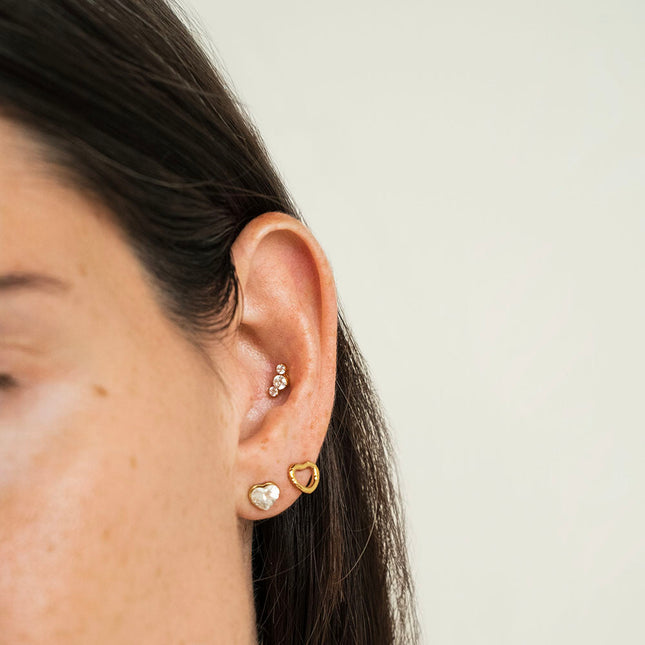Titanium piercing - 3 crystals