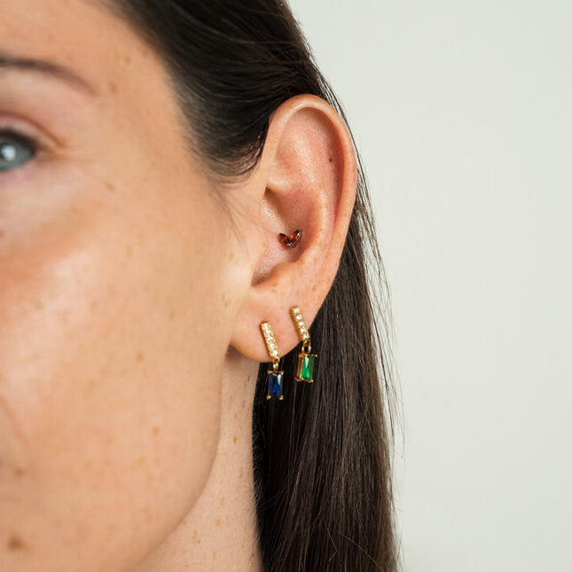 Titanium piercing - 2-crystal foliage