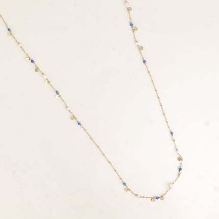 Syléa Necklace - natural stones, round charms