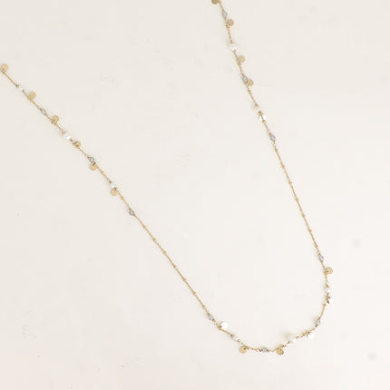 Syléa Necklace - natural stones, round charms