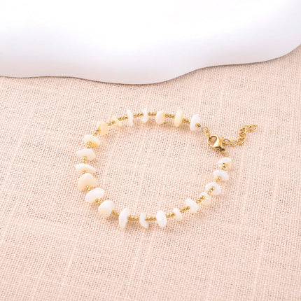 Bracelet - perles rondes et pierres naturelles