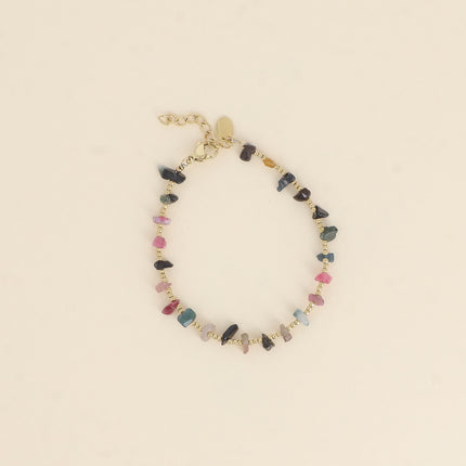 Bracelet - perles rondes et pierres naturelles